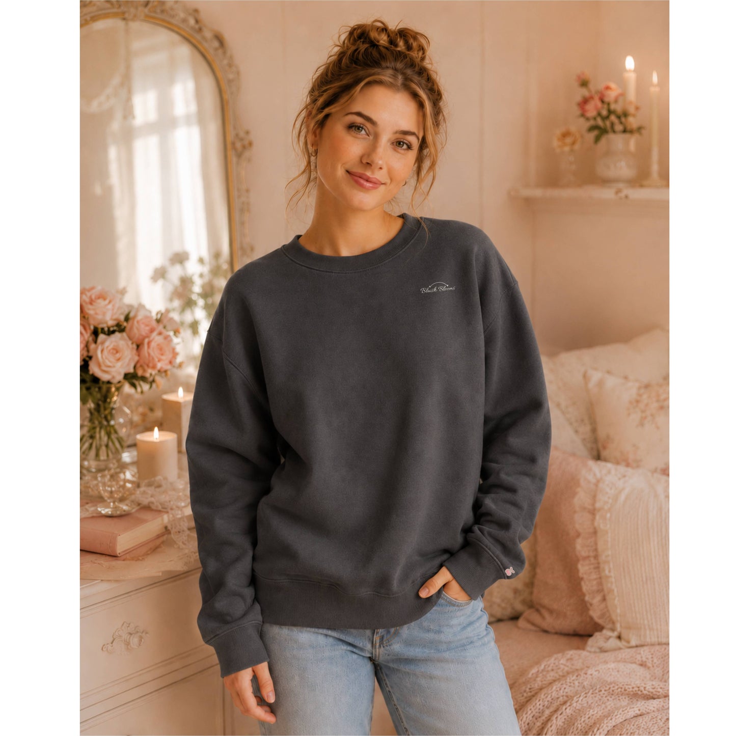 Blush Blooms Crew Neck