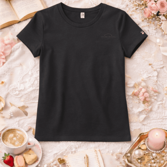 Spring Ritual Tee-Charcoal Embroidery