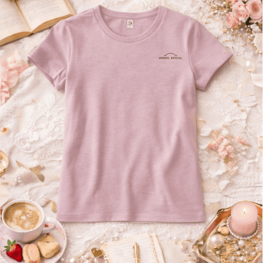 Spring Ritual Tee--Charcoal Embroidery